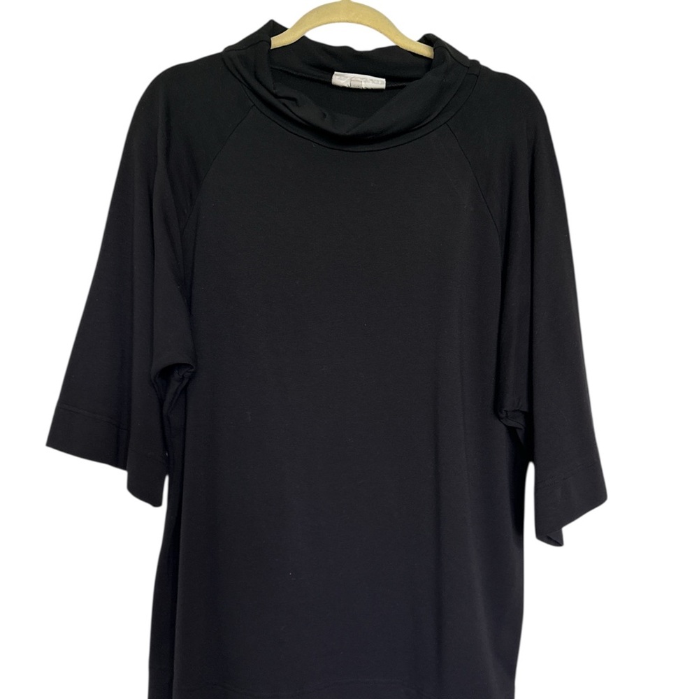Bryn Walker Black and Cream Cowl Neck Top